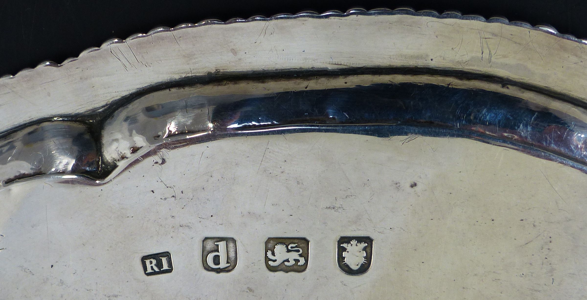 A George III silver salver, 23.1cm, 13.5oz.